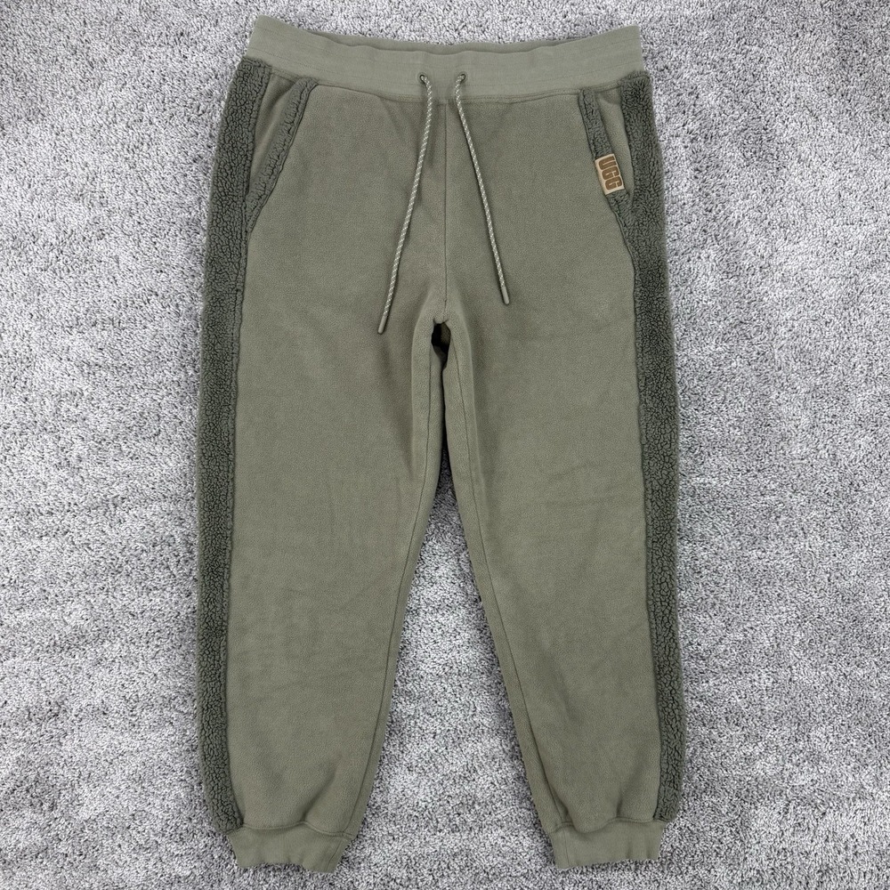 UGG‎ Evren Bonded Fleece Joggers Men's XL Green Drawstrings Quiet Luxury